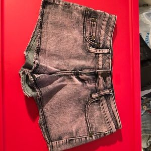 MRP pink wash jean shorty shorts stretchy size 0